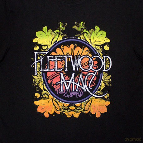 Fleetwood Mac: Unisex Oversized Boxy T-Shirt: Circle Floral Logo (Black) (X-Large)