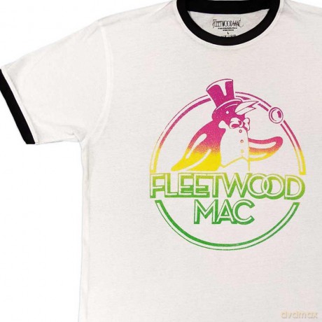 Fleetwood Mac: Unisex Ringer T-Shirt: Penguin (White) (Medium)