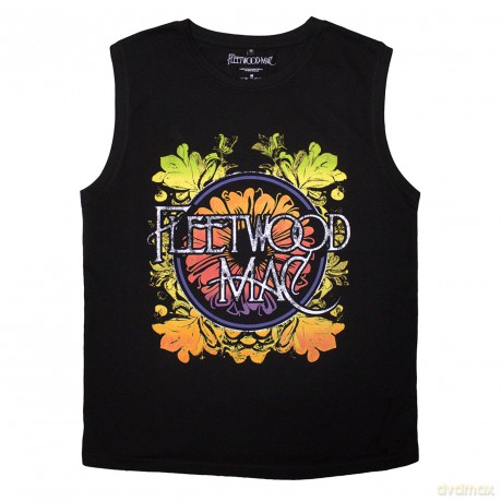 Fleetwood Mac: Unisex Tank T-Shirt: Circle Floral Logo (Black) (Medium)
