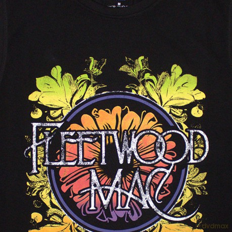 Fleetwood Mac: Unisex Tank T-Shirt: Circle Floral Logo (Black) (Medium)