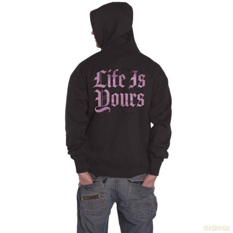 Foals: Unisex Pullover Hoodie: Life Is Yours Text (Black) (Back Print) (Small)