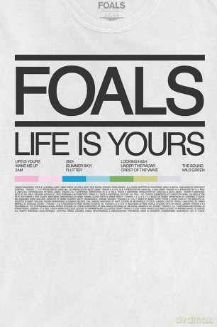 Foals: Unisex T-Shirt: Life Is Yours Song List (White) (Medium)
