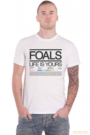 Foals: Unisex T-Shirt: Life Is Yours Song List (White) (Small)