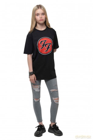 Foo Fighters: Kids T-Shirt: FF Logo (Black) (3-4 Years)