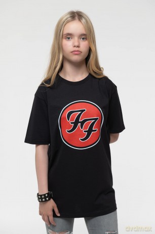 Foo Fighters: Kids T-Shirt: FF Logo (Black) (5-6 Years)