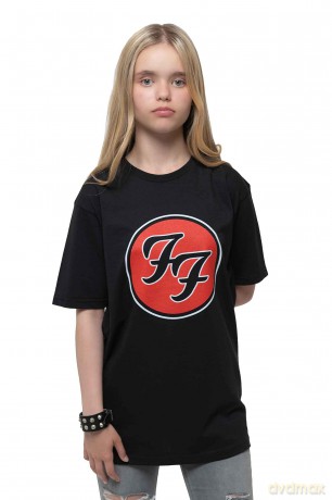 Foo Fighters: Kids T-Shirt: FF Logo (Black) (9-10 Years)