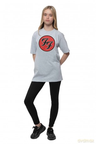 Foo Fighters: Kids T-Shirt: FF Logo (Heather Grey) (5-6 Years)