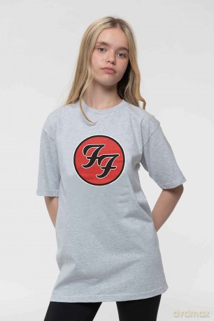 Foo Fighters: Kids T-Shirt: FF Logo (Heather Grey) (9-10 Years)