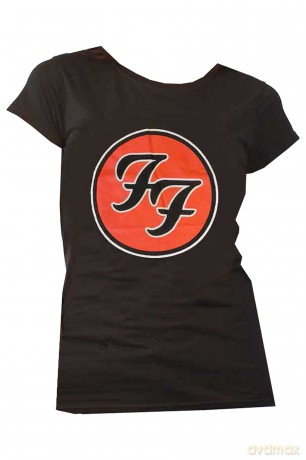 Foo Fighters: Ladies T-Shirt: FF Logo (Black) (Large)