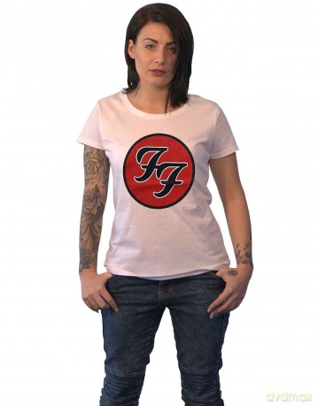 Foo Fighters: Ladies T-Shirt: FF Logo (White) (X-Small)