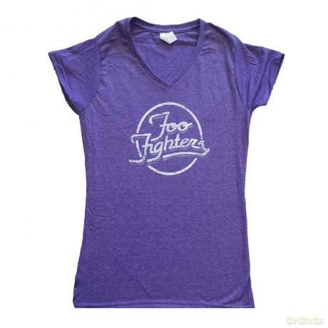 Foo Fighters: Ladies T-Shirt: Text Logo (Purple) (Ex-Tour) (Large)