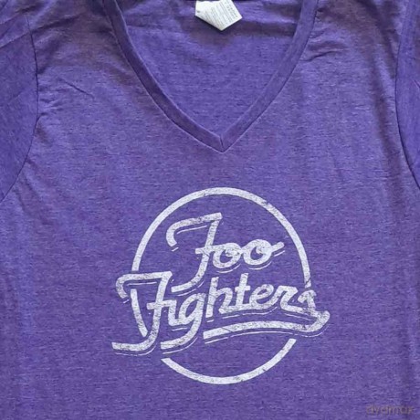 Foo Fighters: Ladies T-Shirt: Text Logo (Purple) (Ex-Tour) (Large)