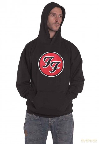 Foo Fighters: Unisex Pullover Hoodie: FF Logo (Black) (Large)