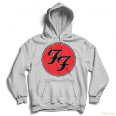 Foo Fighters: Unisex Pullover Hoodie: FF Logo (Grey) (Medium)