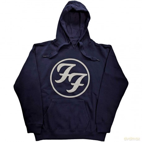 Foo Fighters: Unisex Pullover Hoodie: FF Logo (Navy Blue) (Medium)
