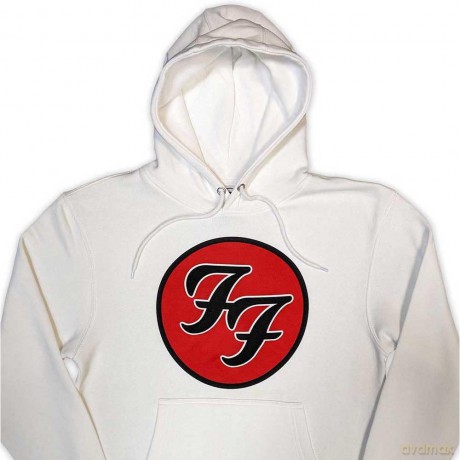 Foo Fighters: Unisex Pullover Hoodie: FF Logo (White) (Medium)