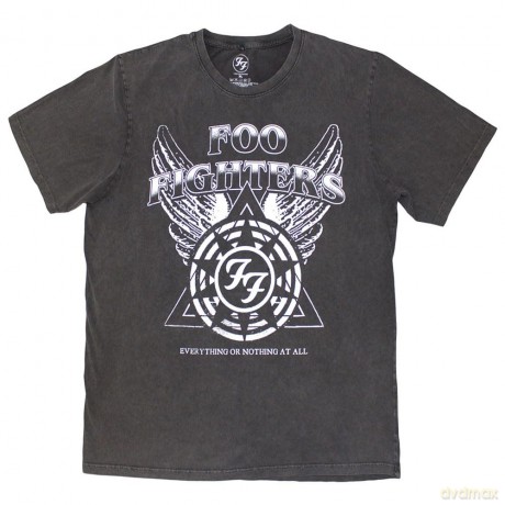 Foo Fighters: Unisex Stone Wash T-Shirt: EONAA Logo (Charcoal Grey) (Large)