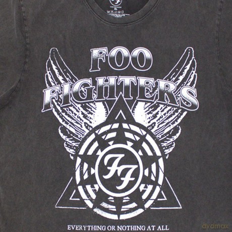 Foo Fighters: Unisex Stone Wash T-Shirt: EONAA Logo (Charcoal Grey) (Medium)