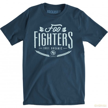 Foo Fighters: Unisex T-Shirt: 100% Organic (Navy Blue) (Large)