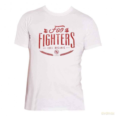 Foo Fighters: Unisex T-Shirt: 100% Organic Version 2 (White) (Ex-Tour) (Large)