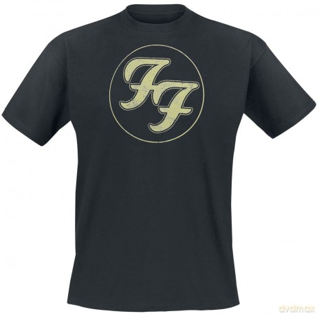 Foo Fighters: Unisex T-Shirt: Distressed FF Logo (Black) (Medium)