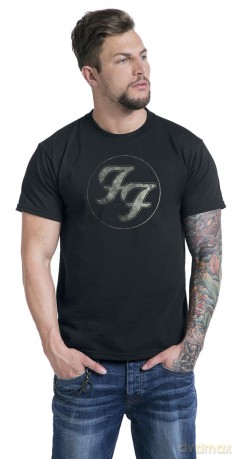 Foo Fighters: Unisex T-Shirt: Distressed FF Logo (Black) (Small)