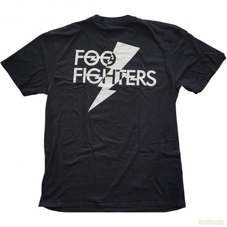 Foo Fighters: Unisex T-Shirt: Flash Logo (Black) (Back Print) (Medium)