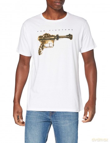 Foo Fighters: Unisex T-Shirt: Ray Gun (White) (Large)