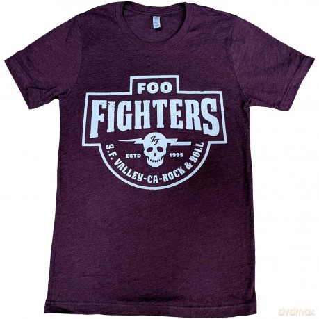 Foo Fighters: Unisex T-Shirt: SF Valley (Maroon Red) (Ex-Tour) (Small)
