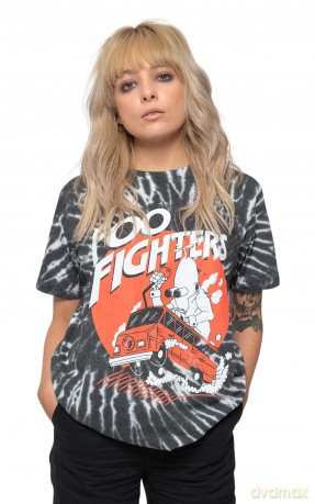 Foo Fighters: Unisex T-Shirt: Speeding Bus (Black) (Wash Collection) (Large)