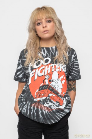Foo Fighters: Unisex T-Shirt: Speeding Bus (Black) (Wash Collection) (Small)