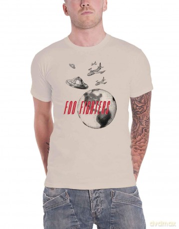 Foo Fighters: Unisex T-Shirt: UFO Planes (Natural) (Large)