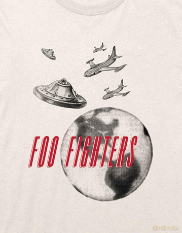 Foo Fighters: Unisex T-Shirt: UFO Planes (Natural) (Large)