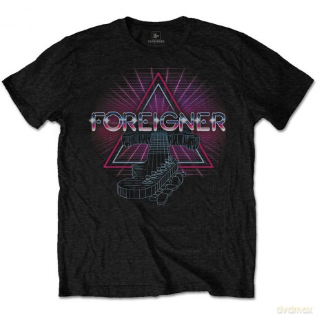 Foreigner: Men's Tee: Neon Guitar (Large)