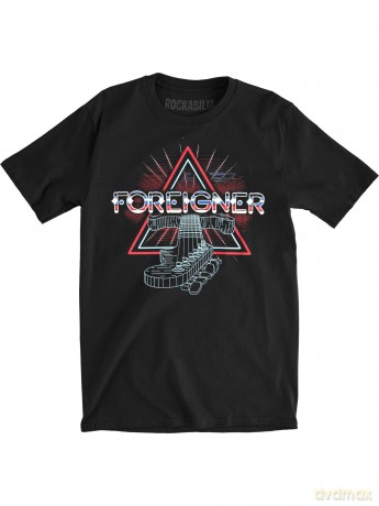 Foreigner: Men's Tee: Neon Guitar (Medium)