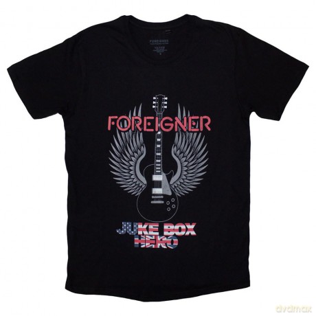 Foreigner: Unisex T-Shirt: Juke Box Hero (Black) (Small)