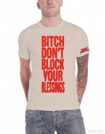 French Montana: Unisex T-Shirt: Don't Block Your Blessings (Natural) (Back Print) (Medium)