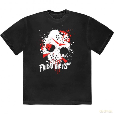 Friday The 13th: Friday the 13th Unisex T-Shirt: Jason Blood Splat (Black) (Large)