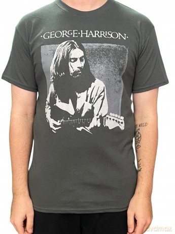 George Harrison: Men's Tee: Live Portrait (Large)