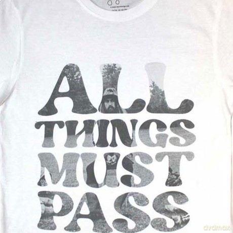 George Harrison: Unisex T-Shirt: All Things Must Pass Text Infill (White) (Large)