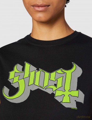 Ghost: Ladies Tee: Green/Grey Keyline Logo with Skinny Fitting (Medium)