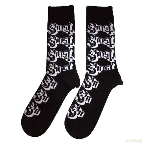 Ghost: Unisex Ankle Socks: Logo Pattern (Black) (UK Size 7 - 11)