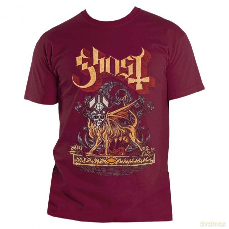 Ghost: Unisex T-Shirt: Firemilk (Maroon Red) (X-Large)