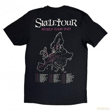 Ghost: Unisex T-Shirt: Skeletour Admat '25 Tour Dates (Black) (Back Print) (Medium)