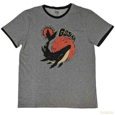 Gojira: Unisex Ringer T-Shirt: Whale (Grey) (X-Large)