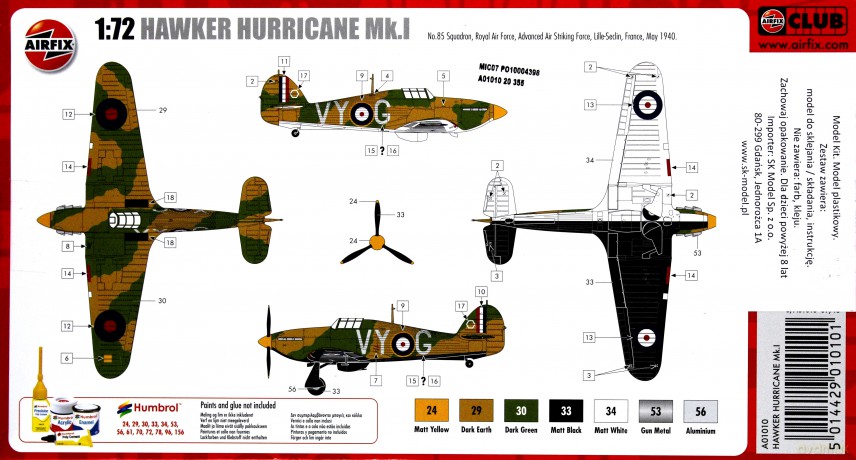 AIRFIX Hawker Hurricane Mkl [MODELARSTWO]