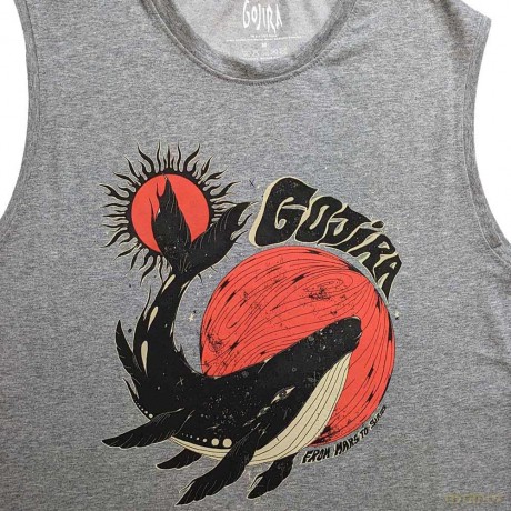 Gojira: Unisex Tank T-Shirt: Whale (Grey) (Small)