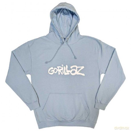 Gorillaz: Unisex Pullover Hoodie: Cracker Island (Light Blue) (Back Print) (Large)