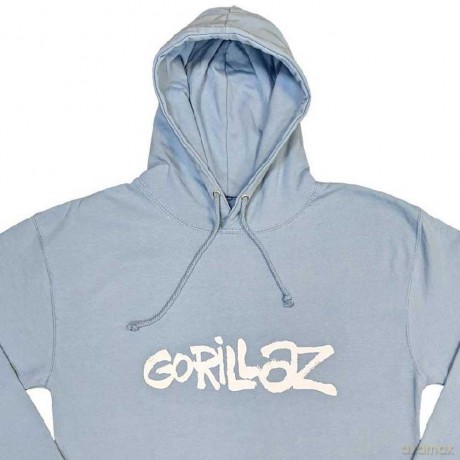 Gorillaz: Unisex Pullover Hoodie: Cracker Island (Light Blue) (Back Print) (Small)