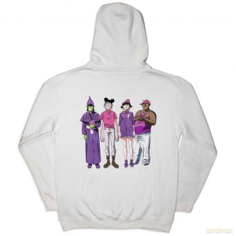 Gorillaz: Unisex Pullover Hoodie: Cracker Island (White) (Back Print) (Medium)